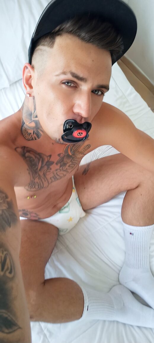 ABDL with his deadpool pacifier