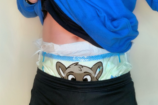 showing off Peekabu DIaper