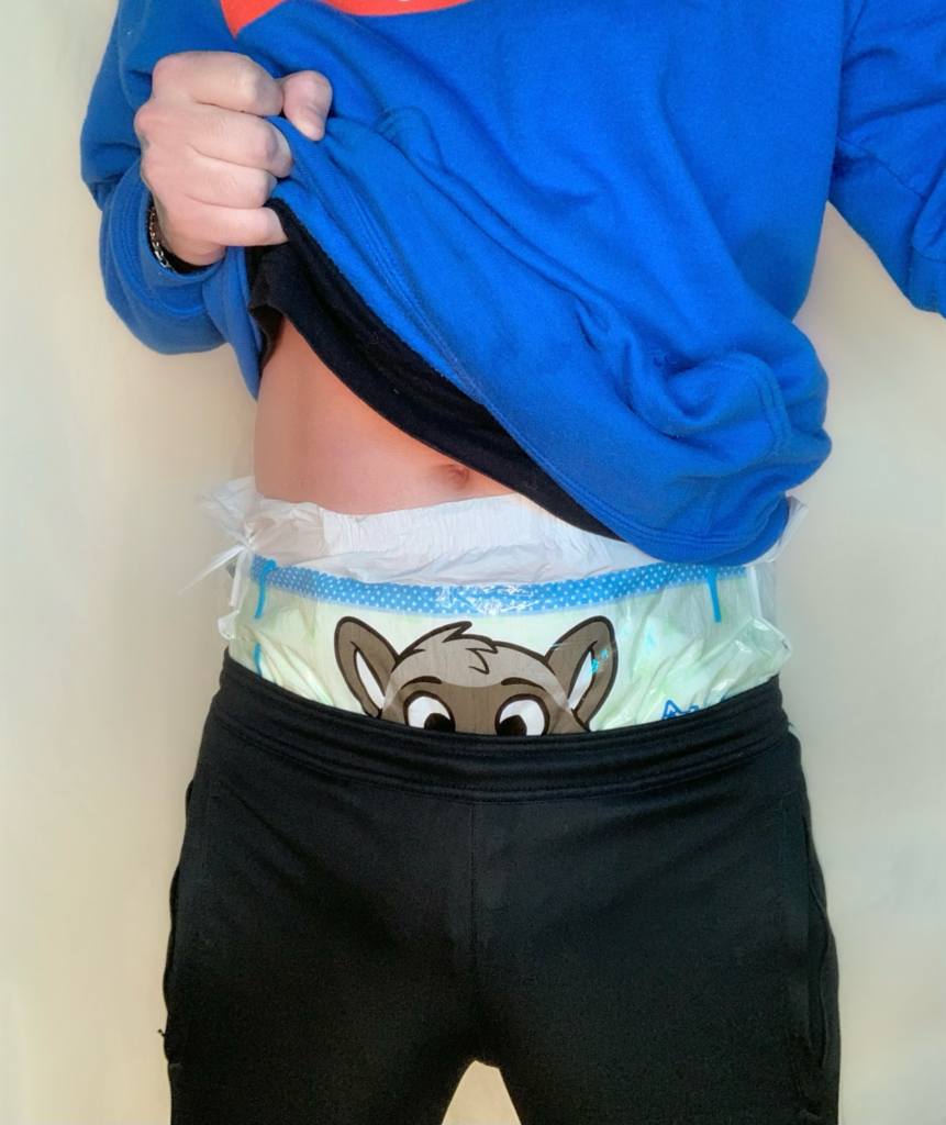 showing off Peekabu DIaper