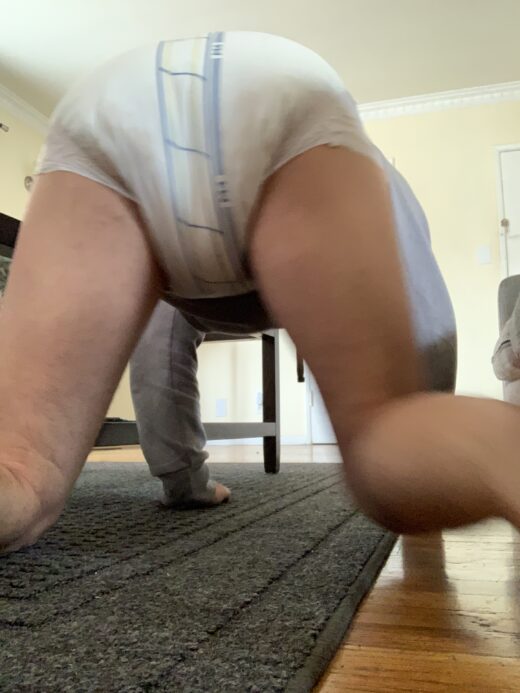 Crawling in my mess M4 Diaper